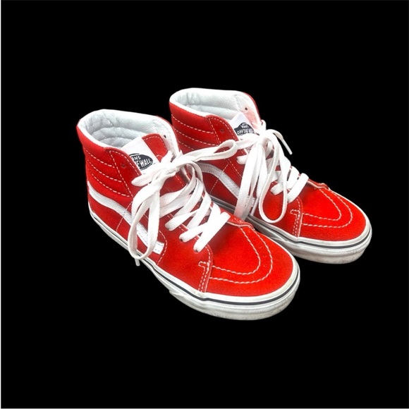 Vans Other - Vans High Tops Kids Red and White High-Top Sneakers 1.5 Suede and Canvas